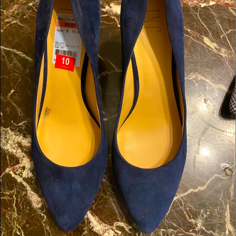 Suede Navy Blue Heels.